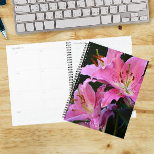 Agenda Linda Flor de Lírio Rosa