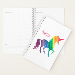 Agenda Linda Tendência de Unicórnio Personalizado