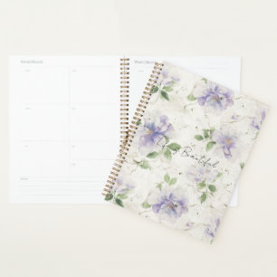 Agenda Lindas Flores de Lavanda Roxa