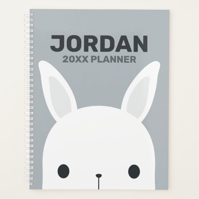 Agenda Lindo Coelho Bunny com Nome Personalizado (Frente)