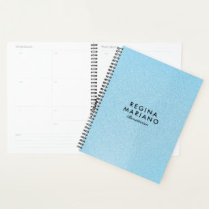Agenda Lindo Fundo Brilhante Azul Bebê