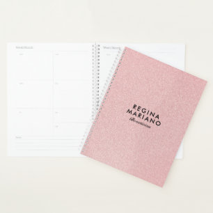 Agenda Lindo Fundo Brilhante Rosa Suave