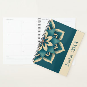 Agenda Lindo Mandala Espiritual Chic Azul Moderno
