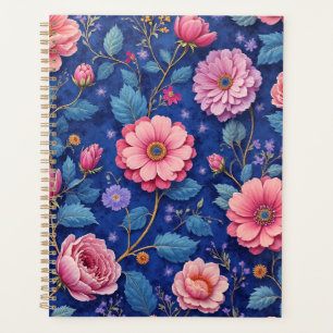 Agenda Lindo padrão floral rosa