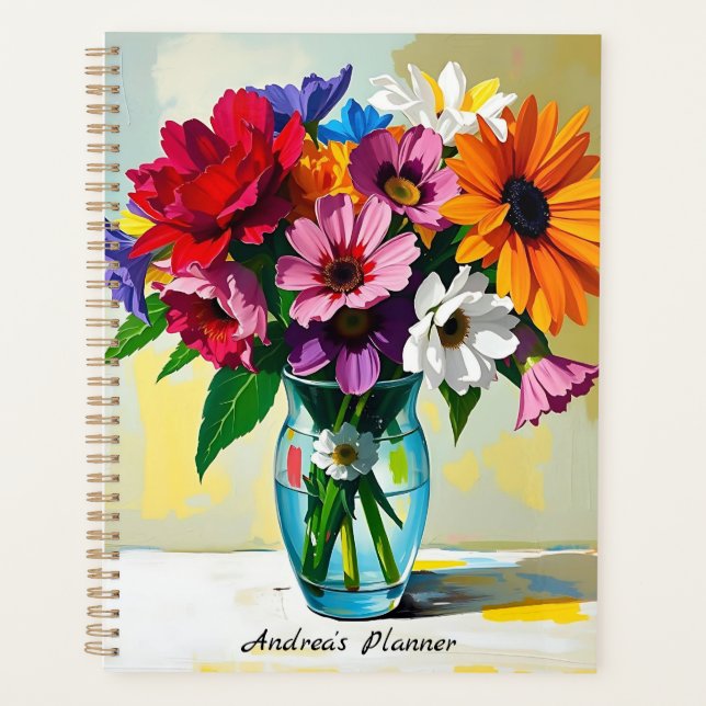 Agenda Lindo Personalizado Botânico Floral (Frente)