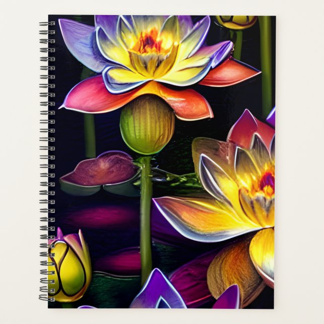 Agenda Lindos Flores de Lotus à Noite (Frente)