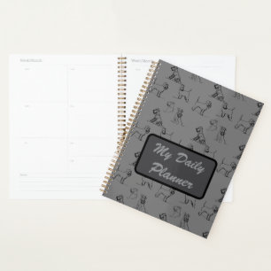 Agenda Linha de Miniatura da cinza Schnauzer Art 1°