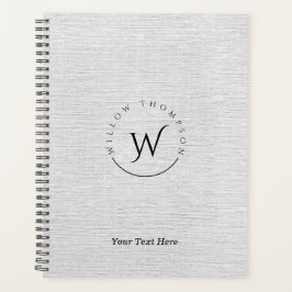 Agenda Linhagens Elegantes De Cinzas Rústicas Monogramada