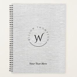Agenda Linhagens Elegantes De Cinzas Rústicas Monogramada