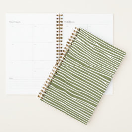 Agenda Linhas horizontais abstratas_brancas sobre verde o