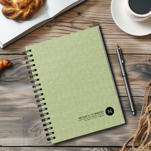Agenda Linho Verde Sal Personalizado