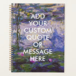 Agenda Lírios de Água Monet de Cotação Personalizada<br><div class="desc">Crie seu próprio notebook com lírios de água monet,  com cotação personalizada</div>
