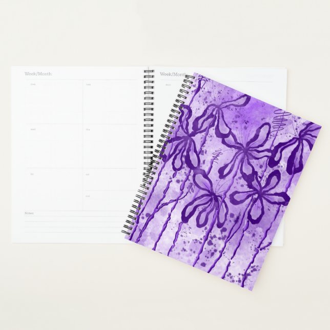 Agenda Lírios roxos com abstrato (Exibição)