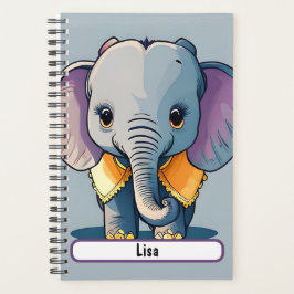Agenda Lisa, o Elefante Bebê, com o nome personalizado