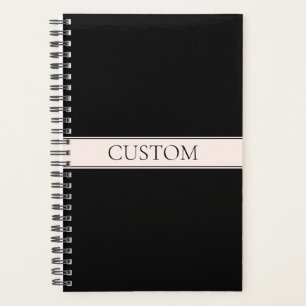 Agenda Listra de Rosa Claro e Texto Editável Elegante