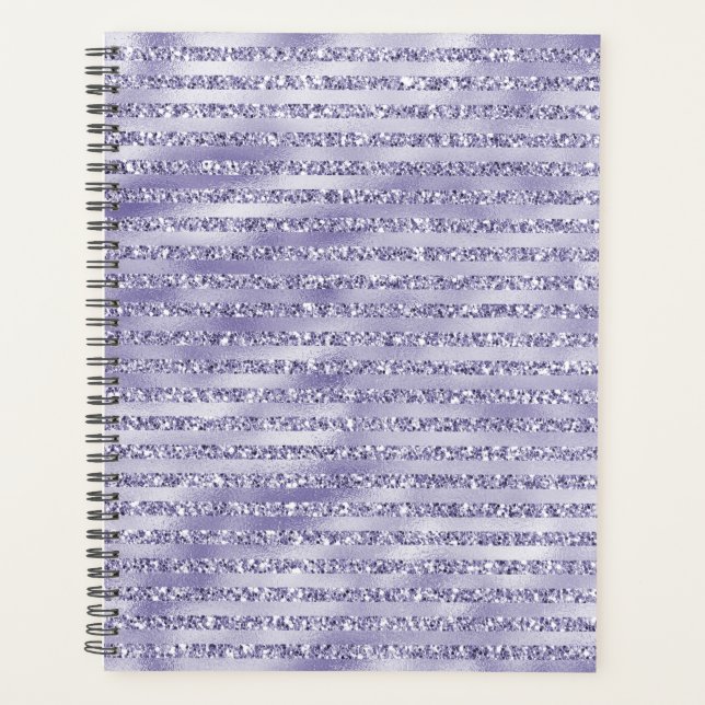 Agenda Listras de Brilho Roxo Glamouroso Feminino (Frente)
