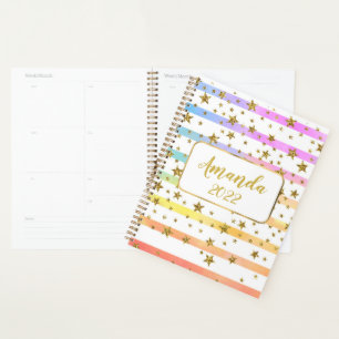 Agenda Listras e estrelas femininas personalizadas