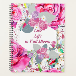 Agenda Live Life in Cheio Bloom Pink Floral Planner
