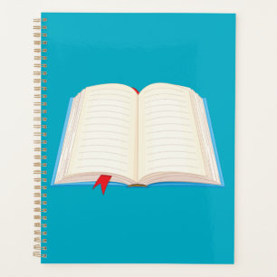 Agenda Livro Aberto com Marcador Vermelho
