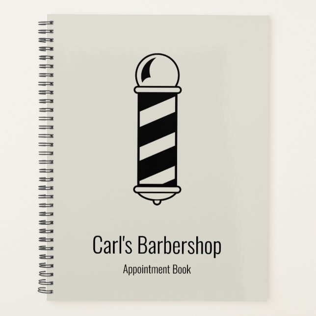 Agenda Livro de Compromissos da Barbearia de Cinzas Simpl (Frente)