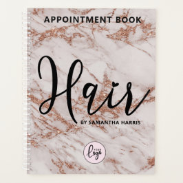 Agenda Livro de Compromissos da Hairstylist do Logotipo M