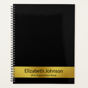Agenda Livro de Compromissos de Nome Dourado e Preto de N