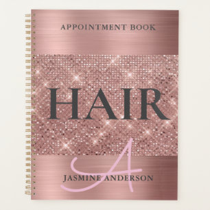 Agenda Livro de Compromissos do Cabelo de Folha Rosa Dour