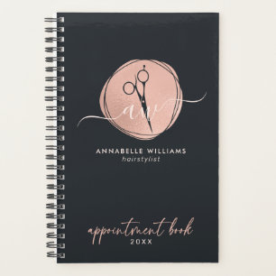 Agenda Livro de Compromissos do Hairstylist Dourado Elega