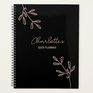 Agenda Livro de Compromissos Florais Cor-de-Rosa Preto El