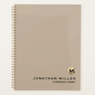 Agenda Livro de Compromissos Monograma Dourado Mínimo