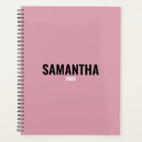 Livro de Compromissos Rosa e Branco Moderno