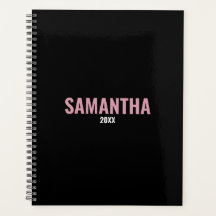Livro de Compromissos Rosa e Preto Moderno 