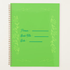 Agenda Livro de Contorno de Flor Capa Verde