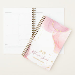 Agenda Livro de marcação da Rosa de água dourada