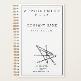 Agenda Livro de Nomeações de Bobby Pins Hairsalon /