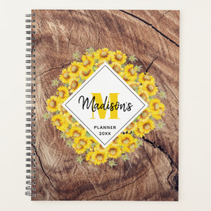 Agenda Livro de Nomeações de Girassóis Russos e Madeir