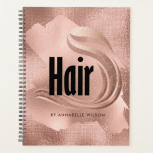 Agenda Livro de Nomeações do Cabelo do Foil, Faux, rosa