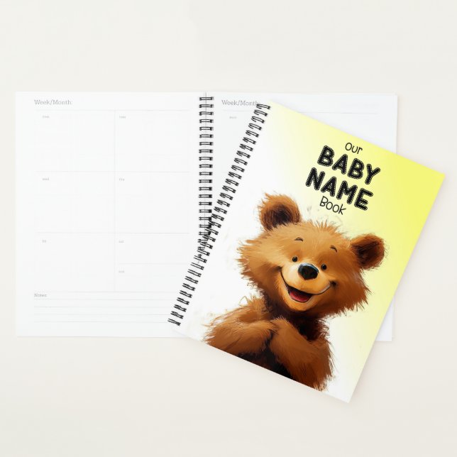 Agenda Livro de Nomes de Bebê Urso Fofo (Exibição)