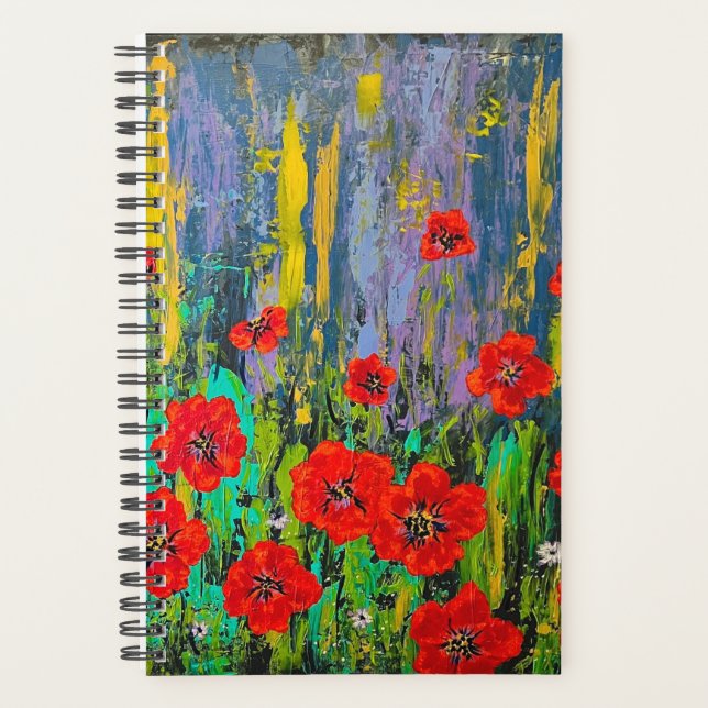 Agenda livro de notas de papoila (Frente)