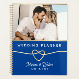 Agenda Livro de planejamento de casamento com foto azul