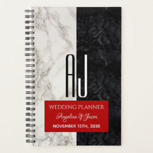 Agenda Livro de Planejamento de Casamento Preto e Branco 