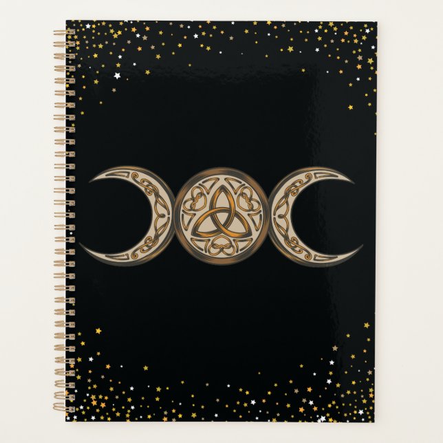 Agenda Livro de Sombras Lua Tripla Celta/Deusa Tripla  (Frente)