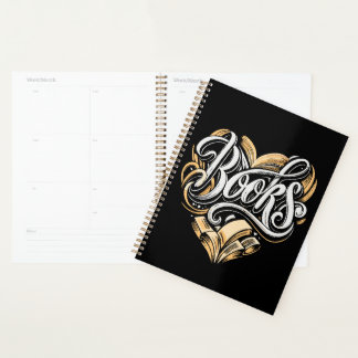 Agenda Livros Calliografia em forma de coração
