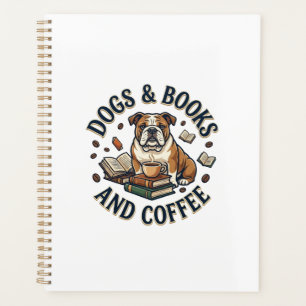 Agenda Livros de Cachorros Café Bulldog Pilha Xícara_1
