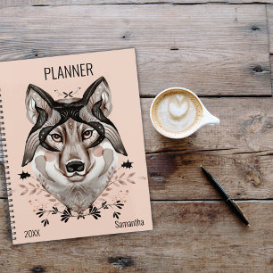Agenda Lobo Aquarela Personalizado