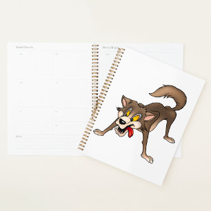 Agenda Lobo de Cartoon com Expressão Goofy