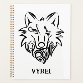 Agenda Lobo Tribal Negro e Branco