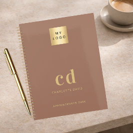 Agenda Logo marrom mocha iniciais monograma negócios 2027