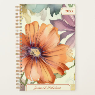 Agenda Logo Personalizado de Flor Silvestre em Aquarela B