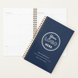 Agenda Logotipo azul minimalista de marca profissional